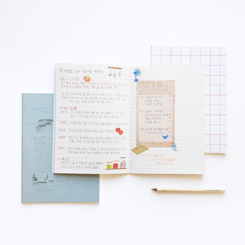 Usage example - O-CHECK Bonne Pensee A5 size medium lined notebook Usage example - O-CHECK Bonne Pensee A5 size medium lined notebook