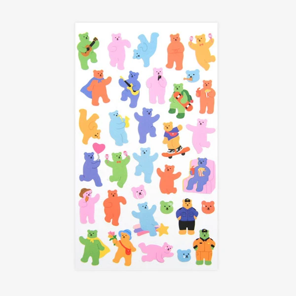 For Your Heart Paper Adhesive Sticker Jelly Bear 2