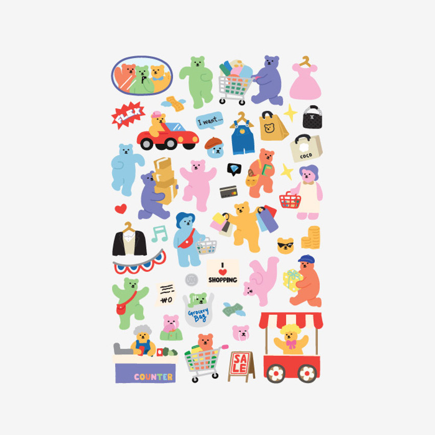dailylike jelly bear shopping paper removable sticker