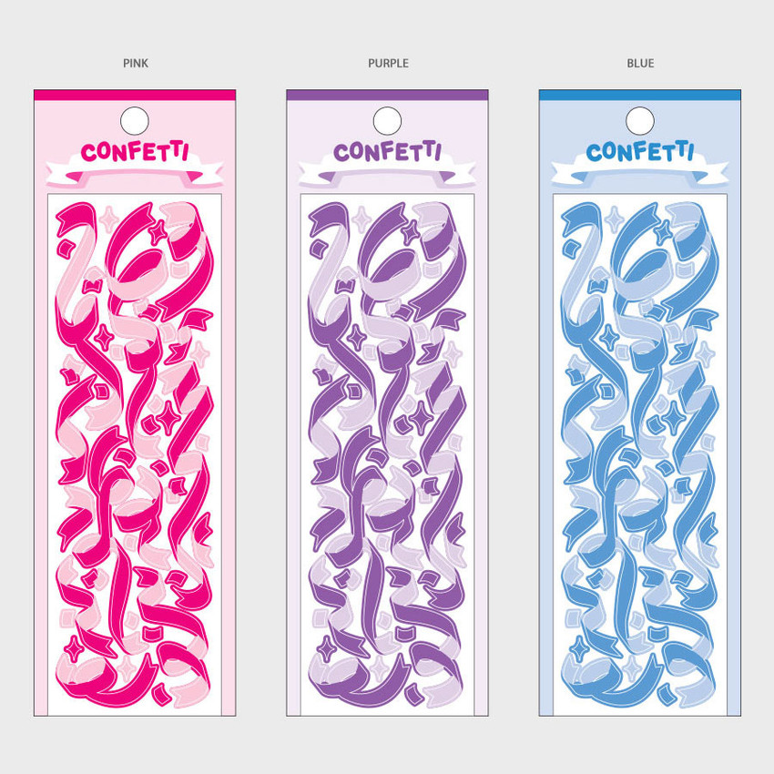 wanna this confetti hologram pearl long sticker seal