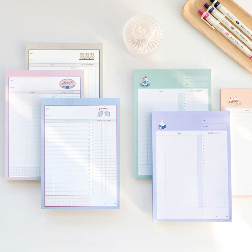 Iconic Haru Dateless Daily Study Planner Desk Notepad