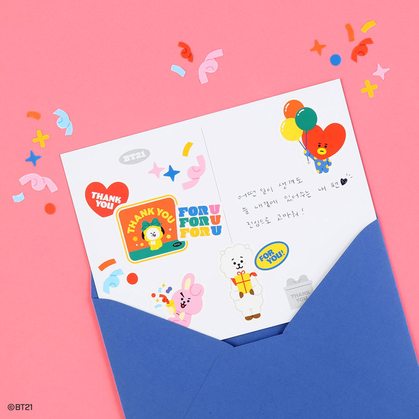 Bt21 Thank You Card And Envelope Set Fallindesign Com