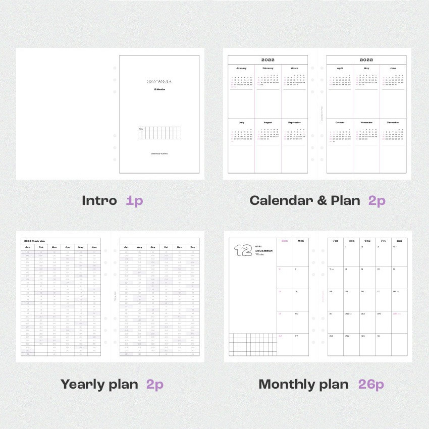 ICONIC 2022 My Vibe 6-ring Dated Weekly Diary Planner