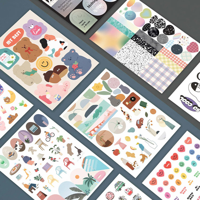 9 sheets ICONIC Guitar doll diary deco pack v.2 calendar Crafts album sticker 9 sheets ICONIC Guitar doll diary deco pack v.2 calendar Crafts album sticker