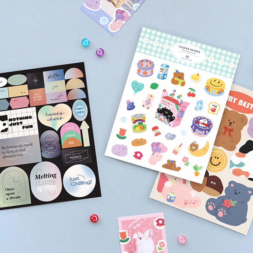 9 sheets ICONIC Guitar doll diary deco pack v.2 calendar Crafts album sticker 9 sheets ICONIC Guitar doll diary deco pack v.2 calendar Crafts album sticker