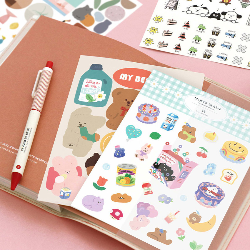 9 sheets ICONIC Guitar doll diary deco pack v.2 calendar Crafts album sticker 9 sheets ICONIC Guitar doll diary deco pack v.2 calendar Crafts album sticker