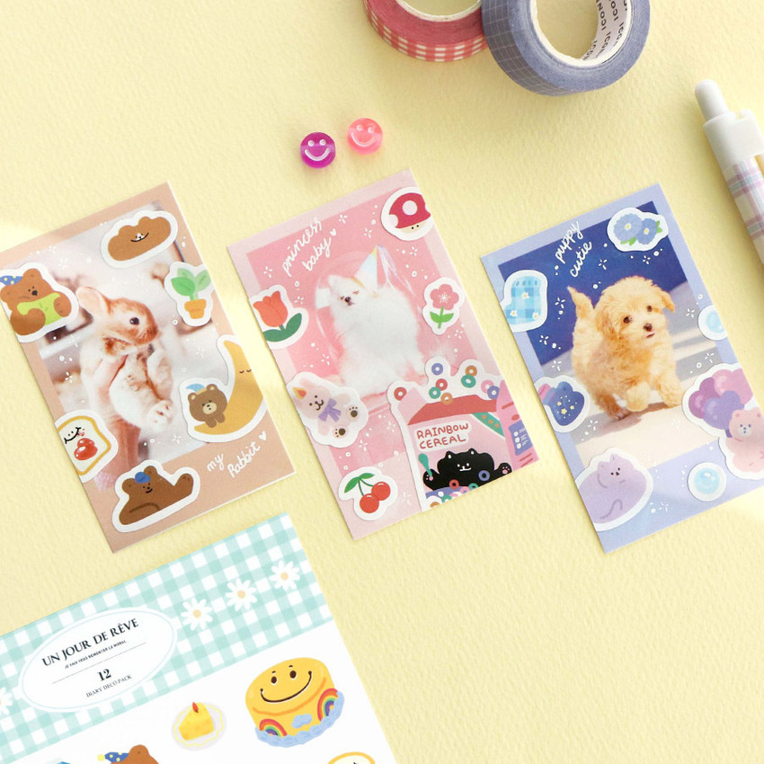 9 sheets ICONIC Guitar doll diary deco pack v.2 calendar Crafts album sticker 9 sheets ICONIC Guitar doll diary deco pack v.2 calendar Crafts album sticker