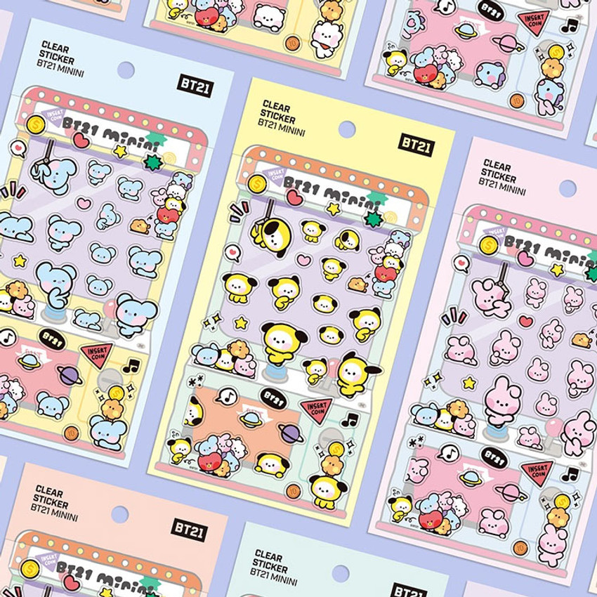bt21 minini clear pvc sticker fallindesign com