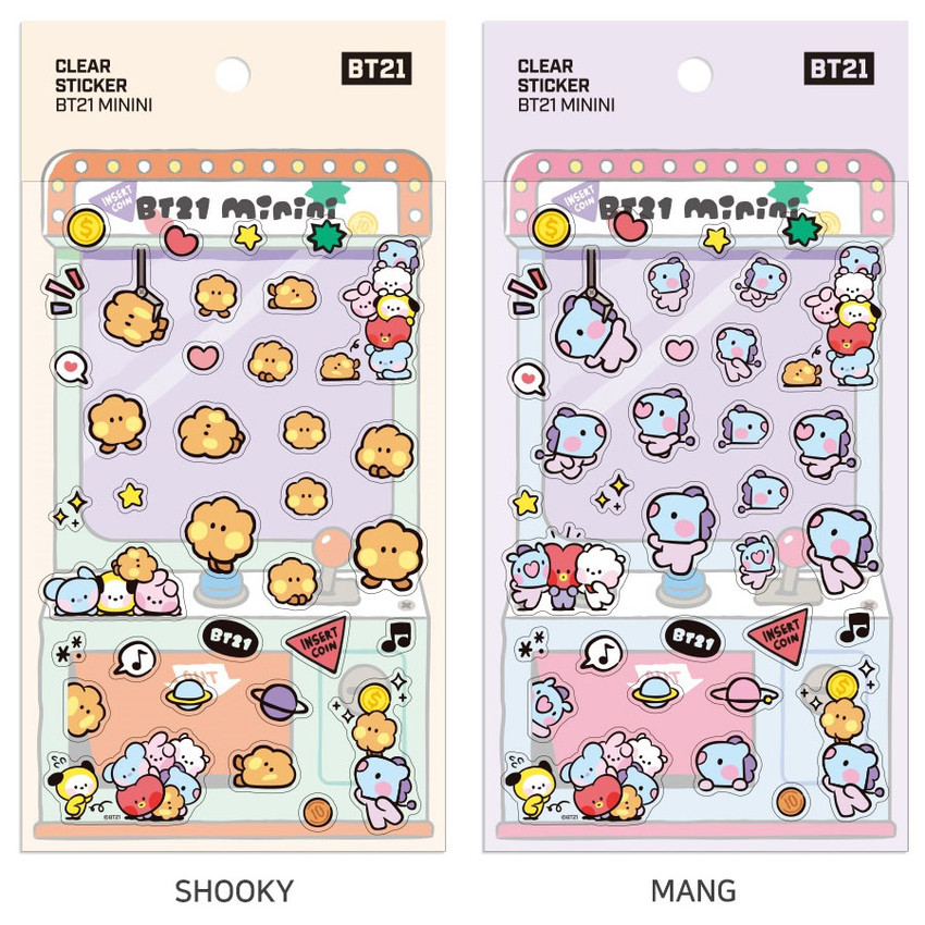 bt21 minini clear pvc sticker fallindesign com