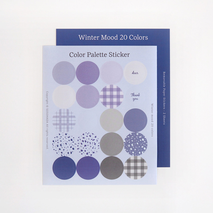 SOSOHADA Winter Mood Color Palette Removable Paper Stickers