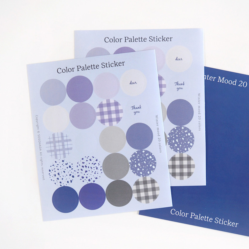 SOSOHADA Winter Mood Color Palette Removable Paper Stickers