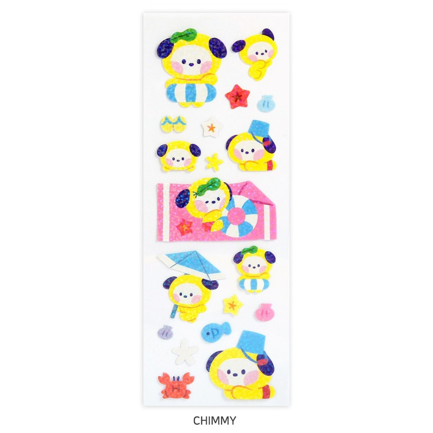 BT21 Minini Summer Sky Glitter Sticker - Fallindesign.com