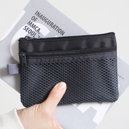 small black zipper pouch
