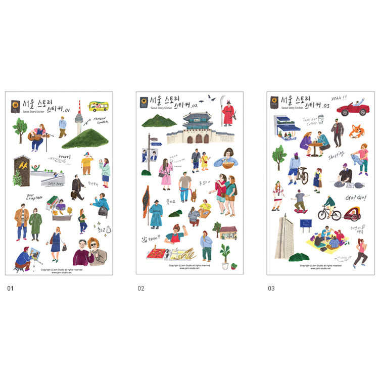 Jam Studio Seoul Story Translucent Deco Sticker Fallindesign