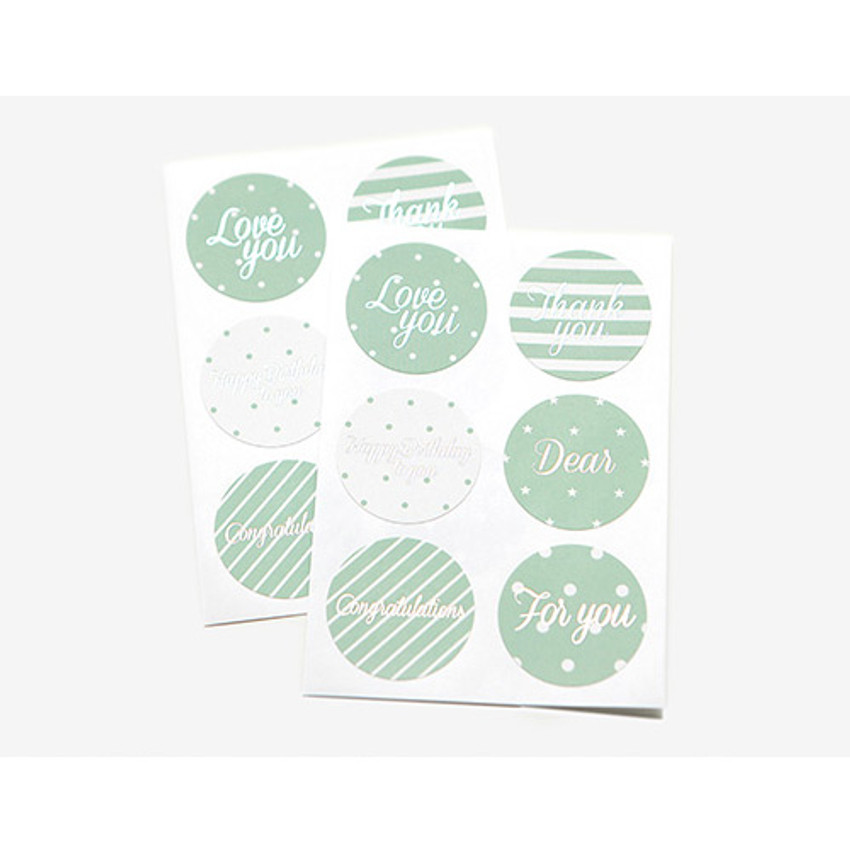 dailylike deco message paper sticker set ver 3 mint fallindesign