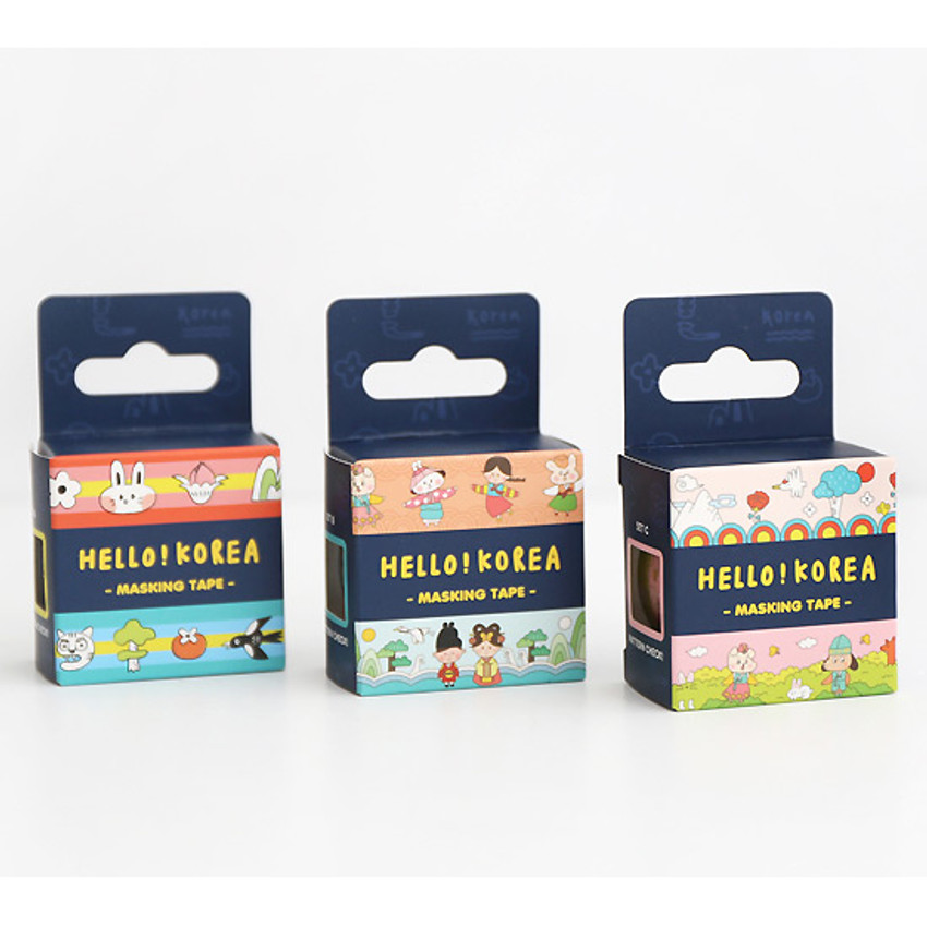 Romane Hello Korea 0 59 X11yd Pattern Washi Masking Tape Set