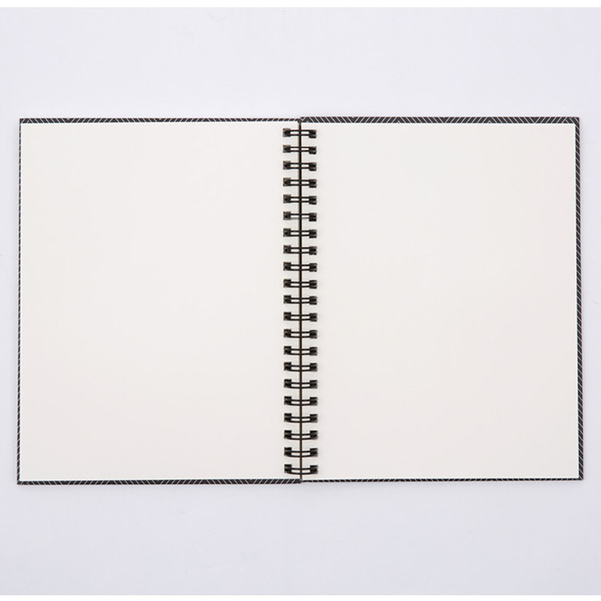 Ardium Black White Spiral Plain Notebook Black Fallindesign