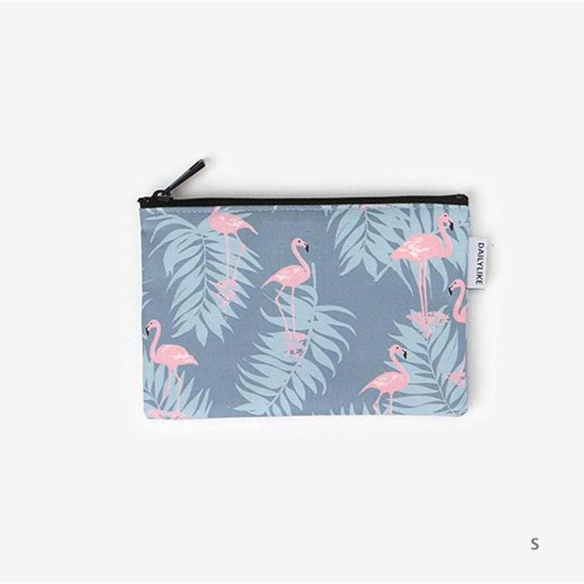 Dailylike Laminated cotton fabric zipper pouch - Flamingo