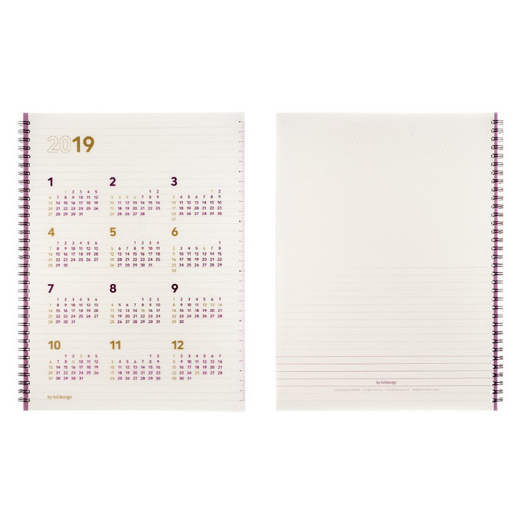 Byfulldesign 19 Spiral Dated Monthly Second Planner