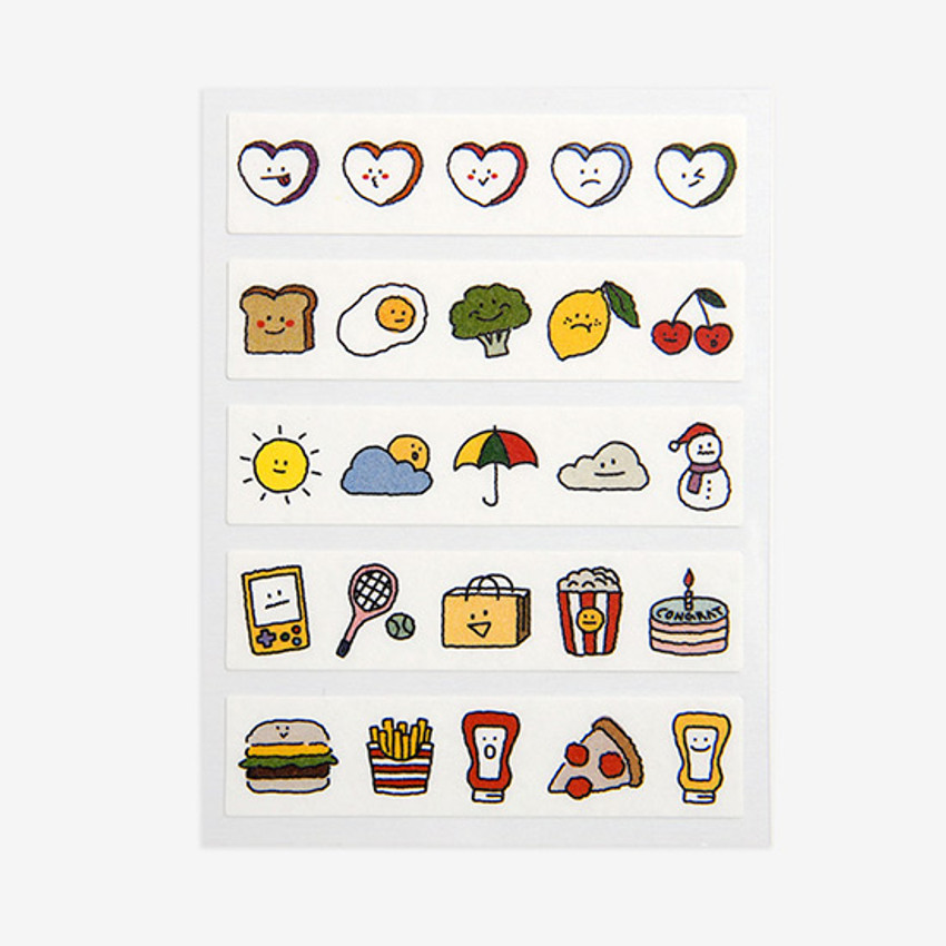 my diary masking seal paper deco sticker 4 sheets set