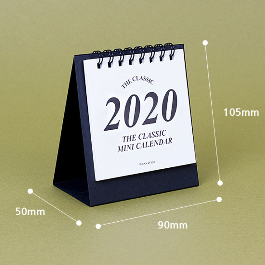 Wanna This 2020 Classic small spiral bound desk calendar