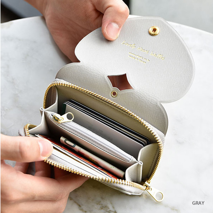 Play Obje Lovely Heart Pu Zipper And Snap Button Wallet Play Obje Lovely Heart Pu Zipper And Snap Button Wallet