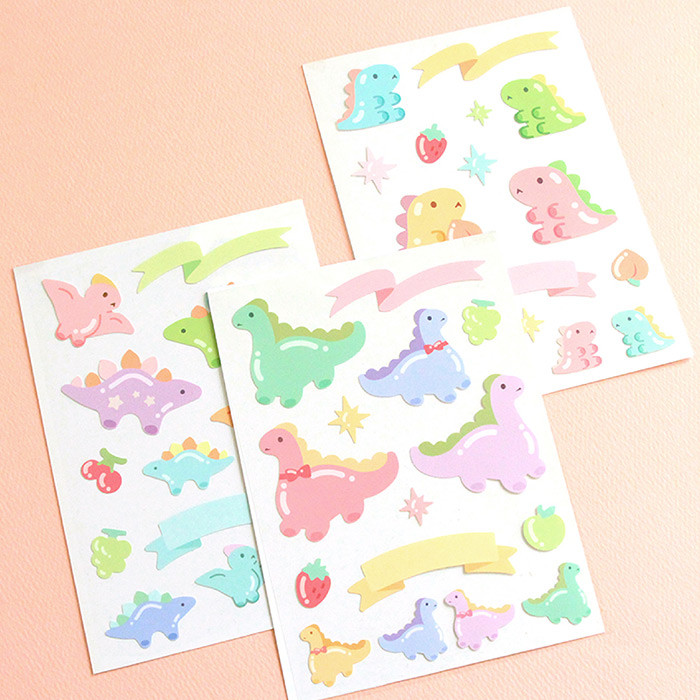 PLEPLE Bubble dino removable decorative paper sticker
