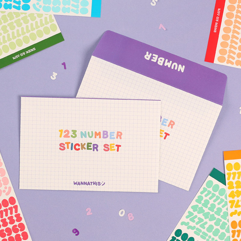 Wanna This Number craft decoration sticker 10 colors set