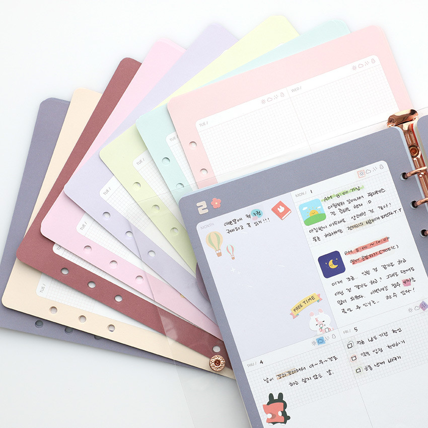 Chou Chou A5 6 hole 3 months undated weekly plan refill set