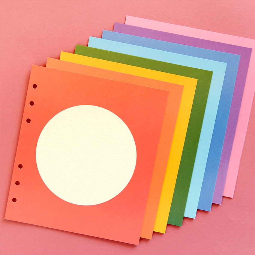 Color circle - Jam Studio Circle grid wide A6 6 ring notepaper refill set