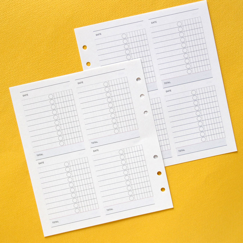 Jam Studio Budget planner wide A6 6 ring paper refill set