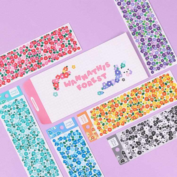 Wanna This Forest's Monggeul Flower Paper Sticker Pack