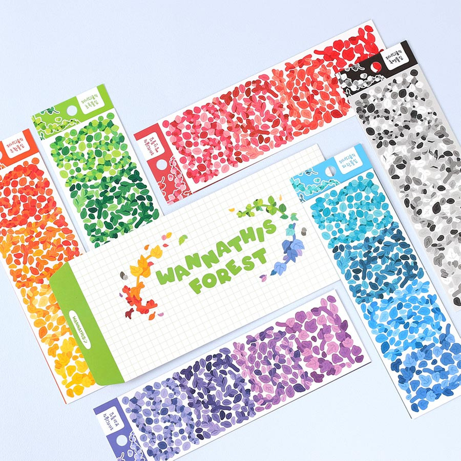 Wanna This Forest's Leaf Flower Paper Sticker Pack