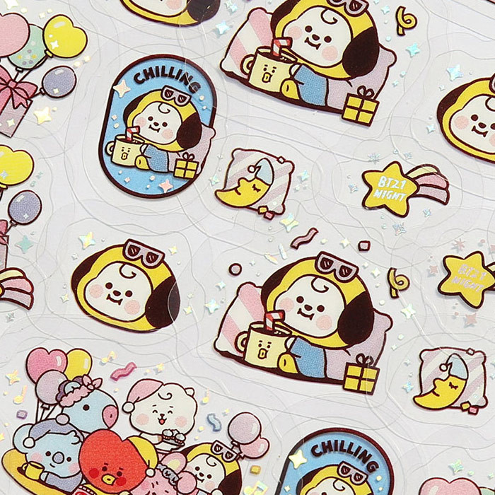 BT21 Party Baby Clear Sticker Flake Pack