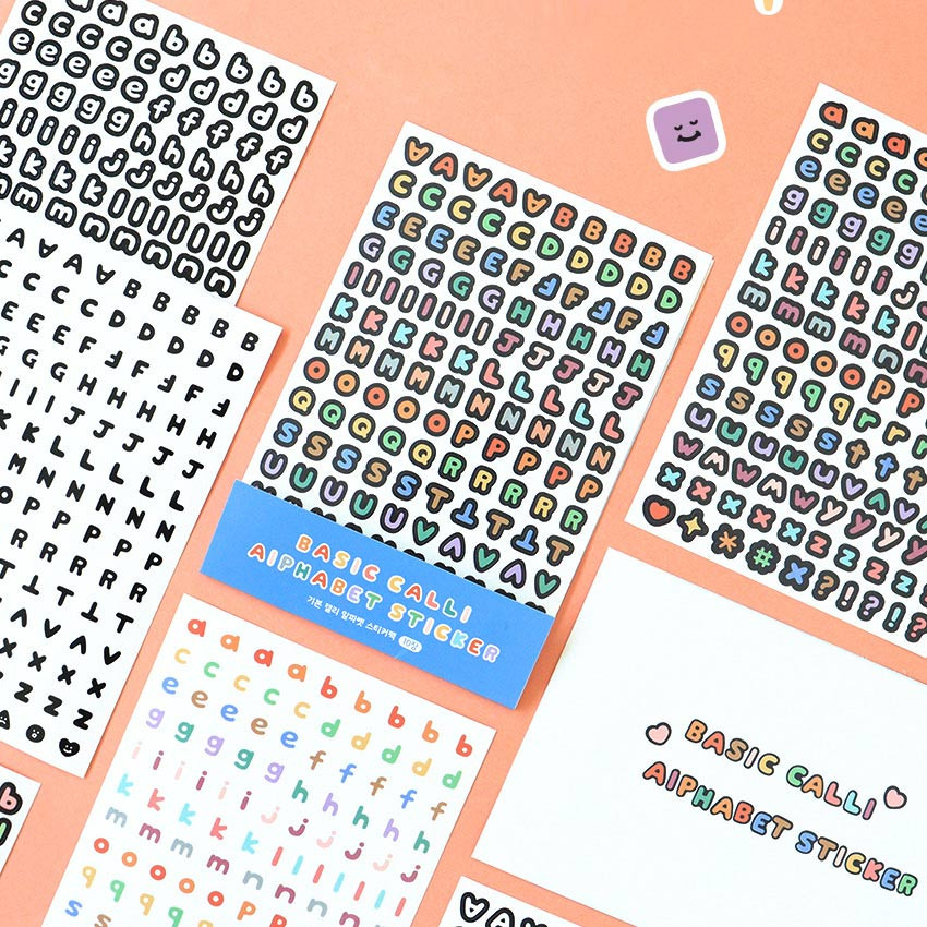Indigo Basic Calli Alphabet Removable Sticker Pack