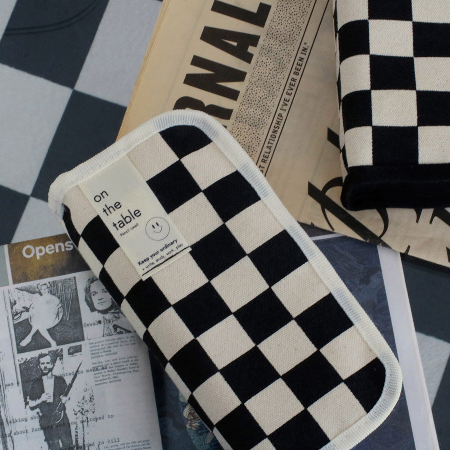 After The Rain On The Table Checkerboard Zipper Pencil Case