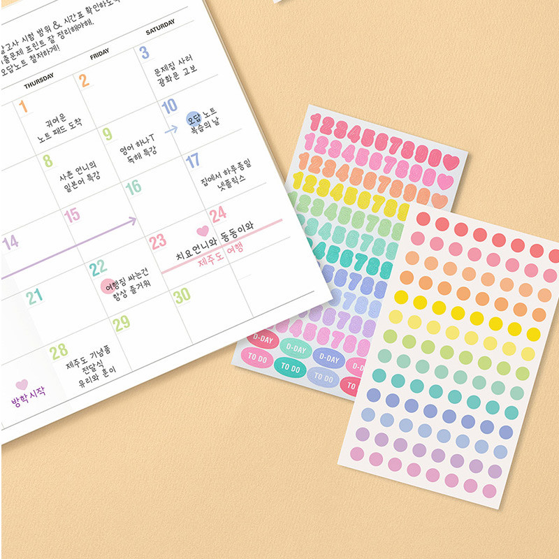 Antenna Shop Clear Point Circle Number Paper Sticker Pack