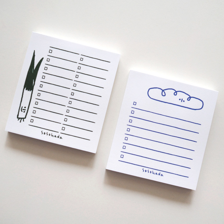 Green Onion and Baguette Checklist Notepad