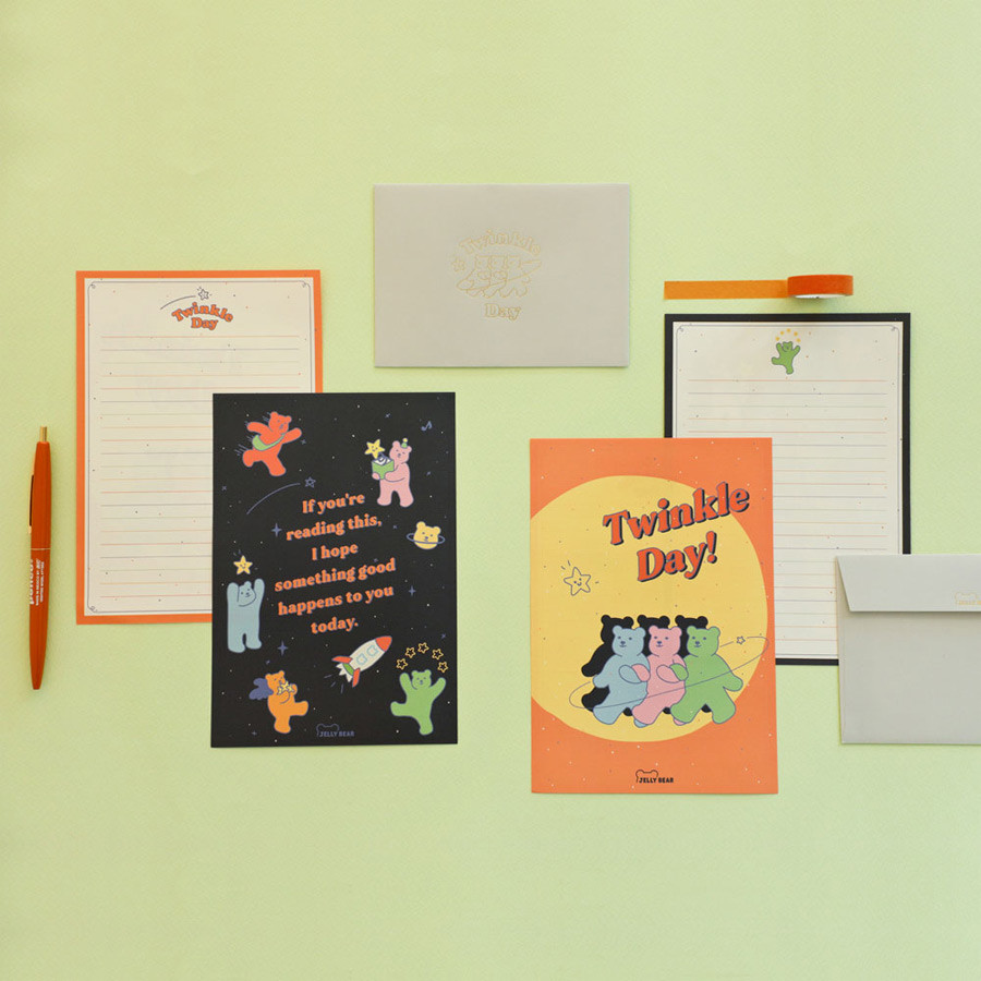 Dailylike Jelly Bear Daily Letter and Envelope Set 05-08