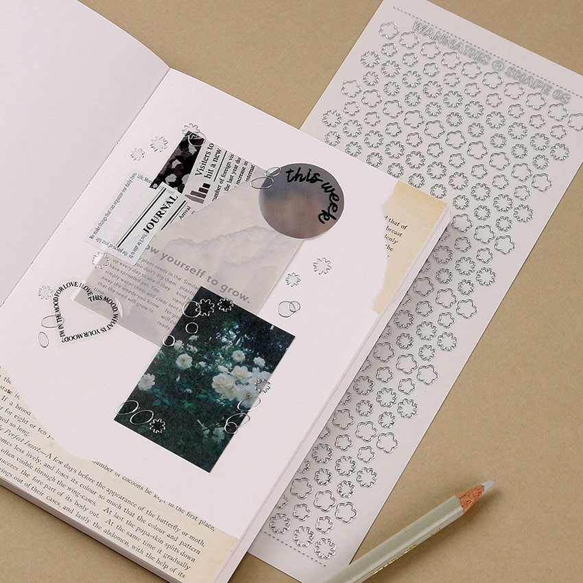 Wanna This Twinkle Silver Border Line Sticker Pack