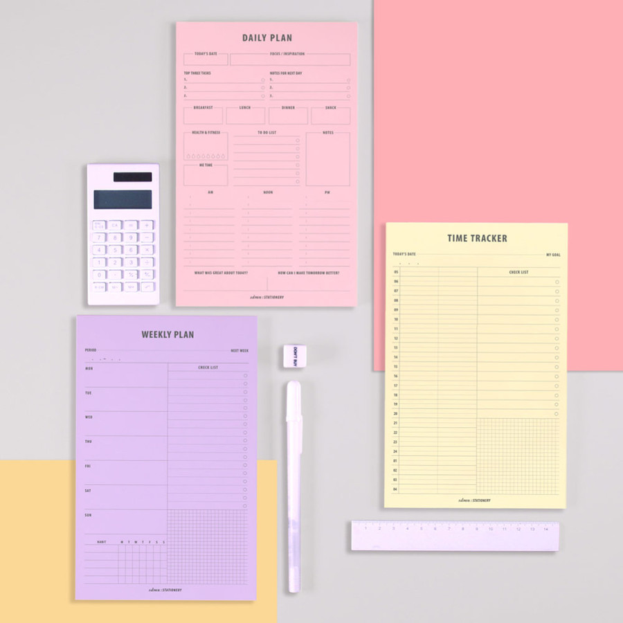Pastel Color A5 Planning Notepad 60 Sheets