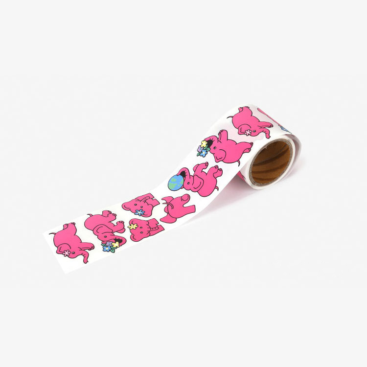 Dailylike Pink Elephant Removable Animal Sticker Roll