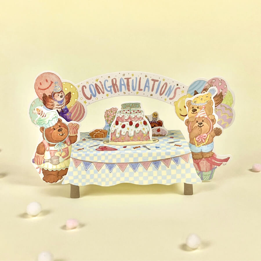 DWON Congrats Table Standing Pop Up Card
