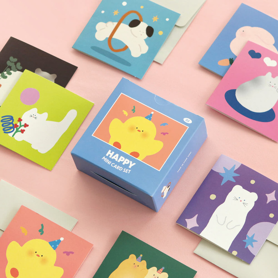 Iconic Happy Mini Assorted Greeting Cards Envelope Set