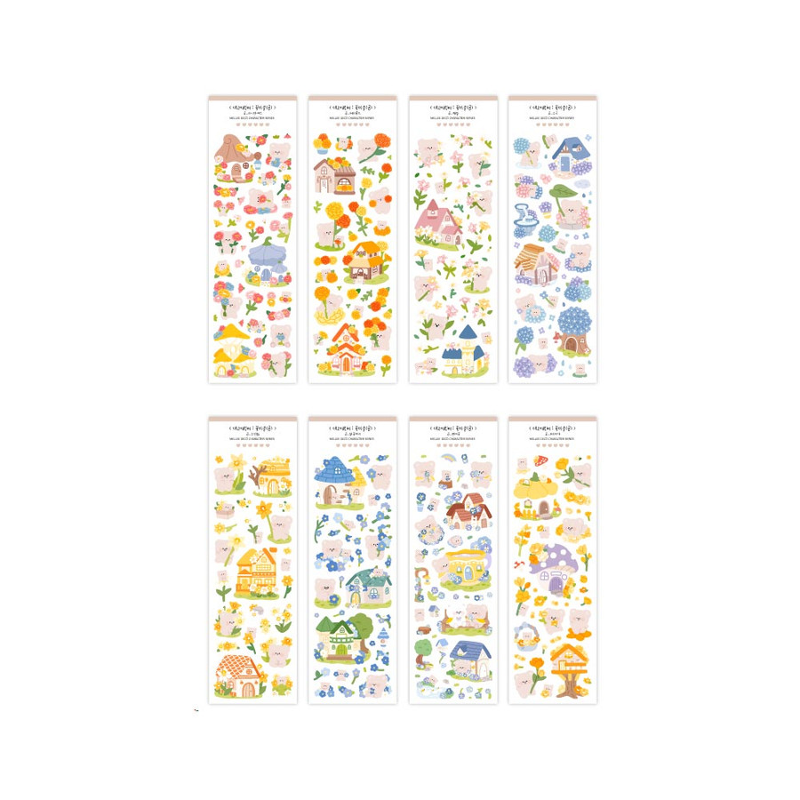 Mellee Factory Flower Village Gom Removable Sticker Pack