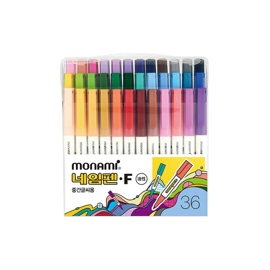 Monami 36 Colors Permanent Marker Name Pen Set