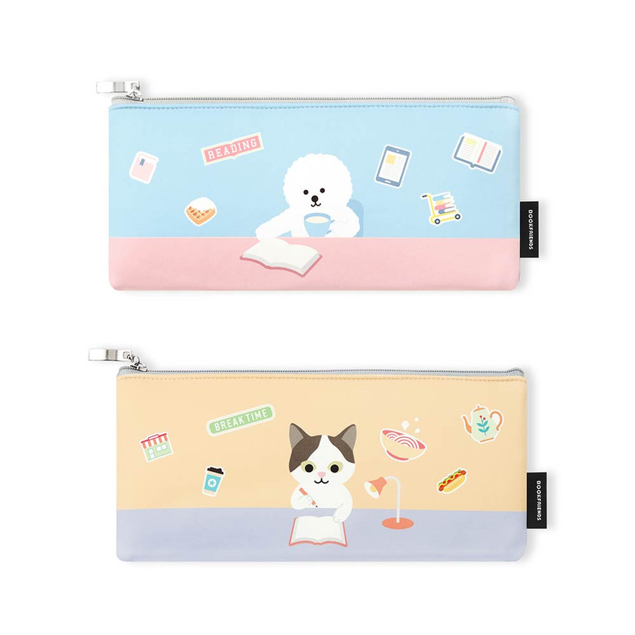 Book Friends Reading Pet Soft Zipper Pencil Case