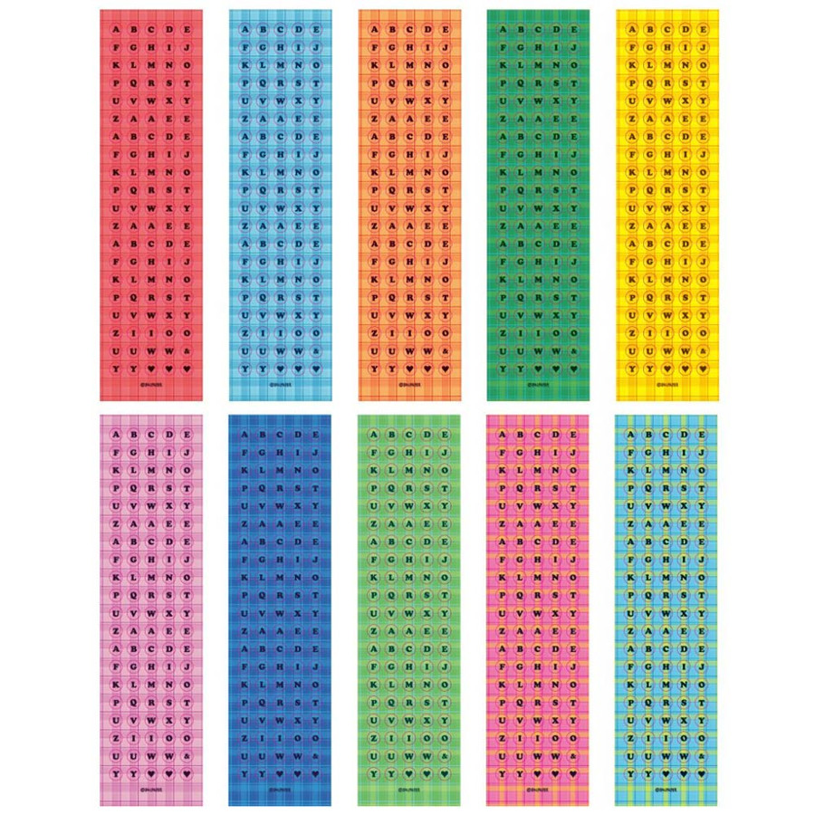 DALPAPER Long Circle Check Alphabet Sticker Pack
