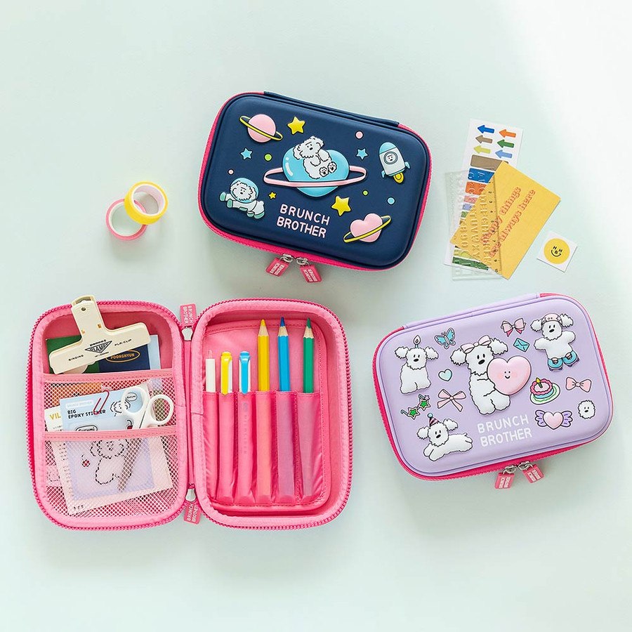Romane Brunch Brother Big EVA Double Zipper Pen Case