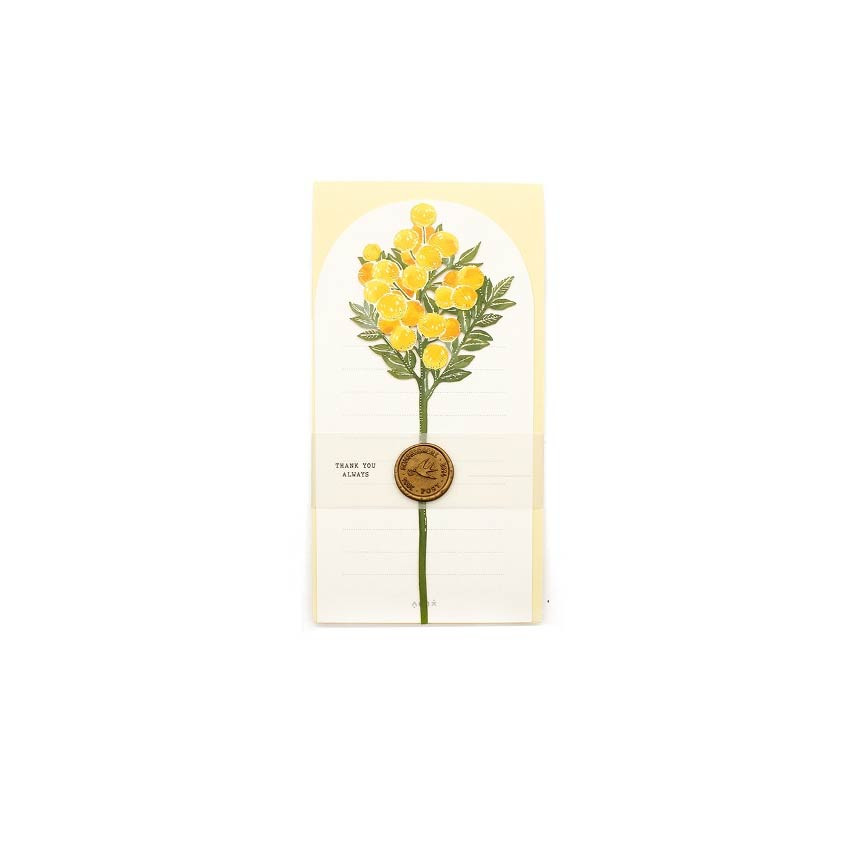 Somssi Paper Flower Mimosa Letter And Envelope Set